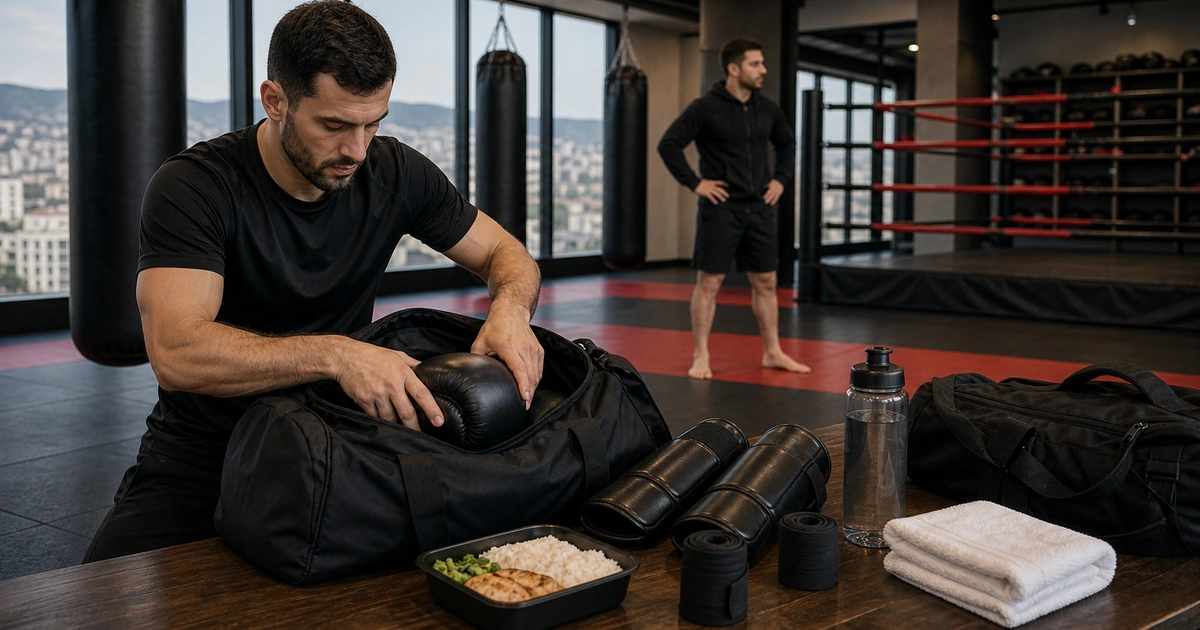 cinematic kickboxing camp scene in Georgia showing what eur 500 training-only includes